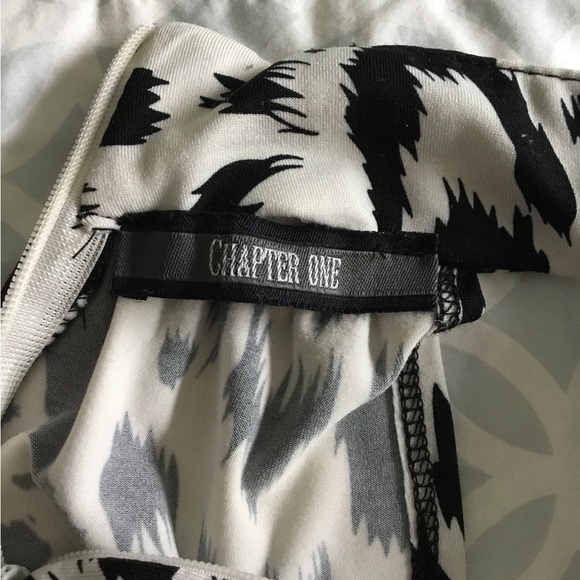 Shoulderless black and white top - Picture 5 of 5